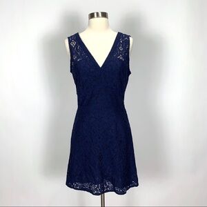 BB Dakota lace v-neck mini dress blue